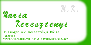 maria keresztenyi business card